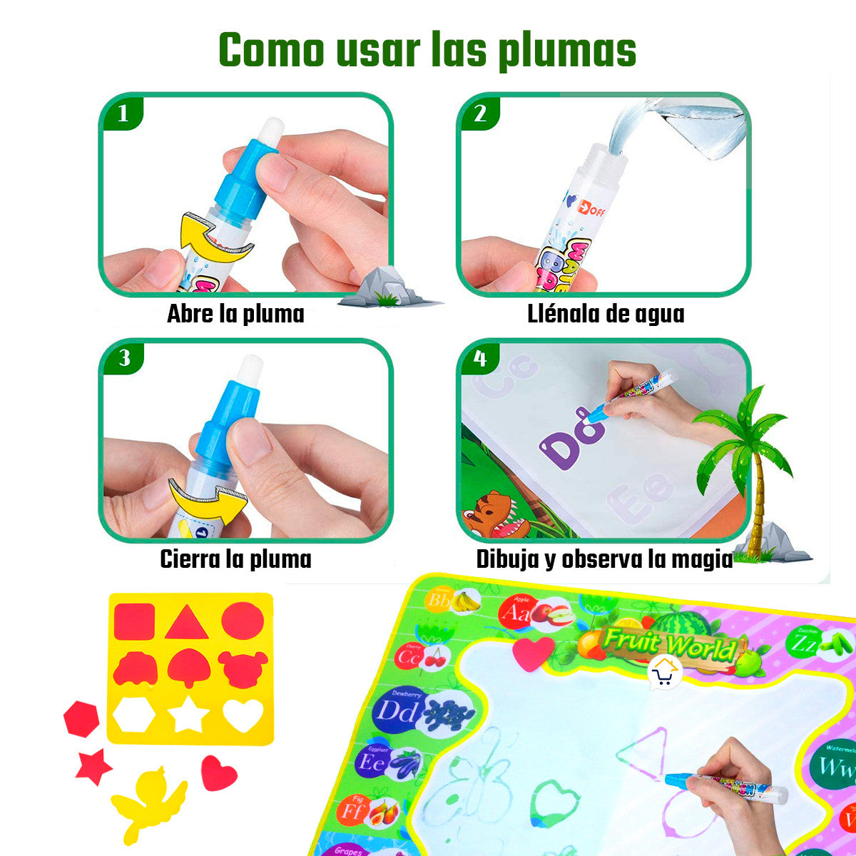 Tapete Mágico Pinta Con Agua (PARA NIÑOS 3 AÑOS EN ADELANTE)